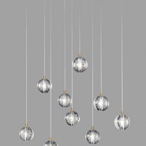 9L Bubbles Oval Pendant Light Gold